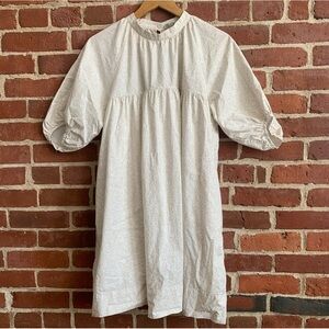 Everlane Shirred Babydoll Dress Sandstone Floral